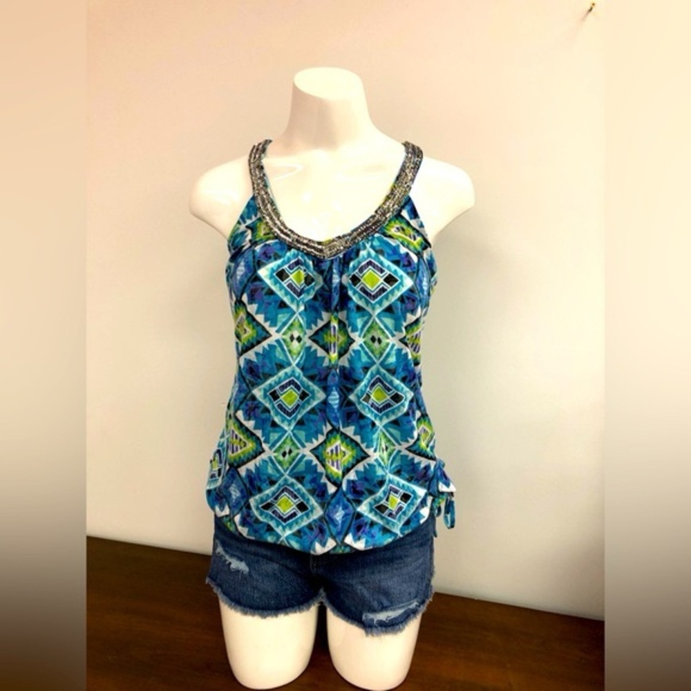 INC INTERNATIONAL LADIES BEDEAD NECKLINE TANK TOP IN SIZE MEDIUM